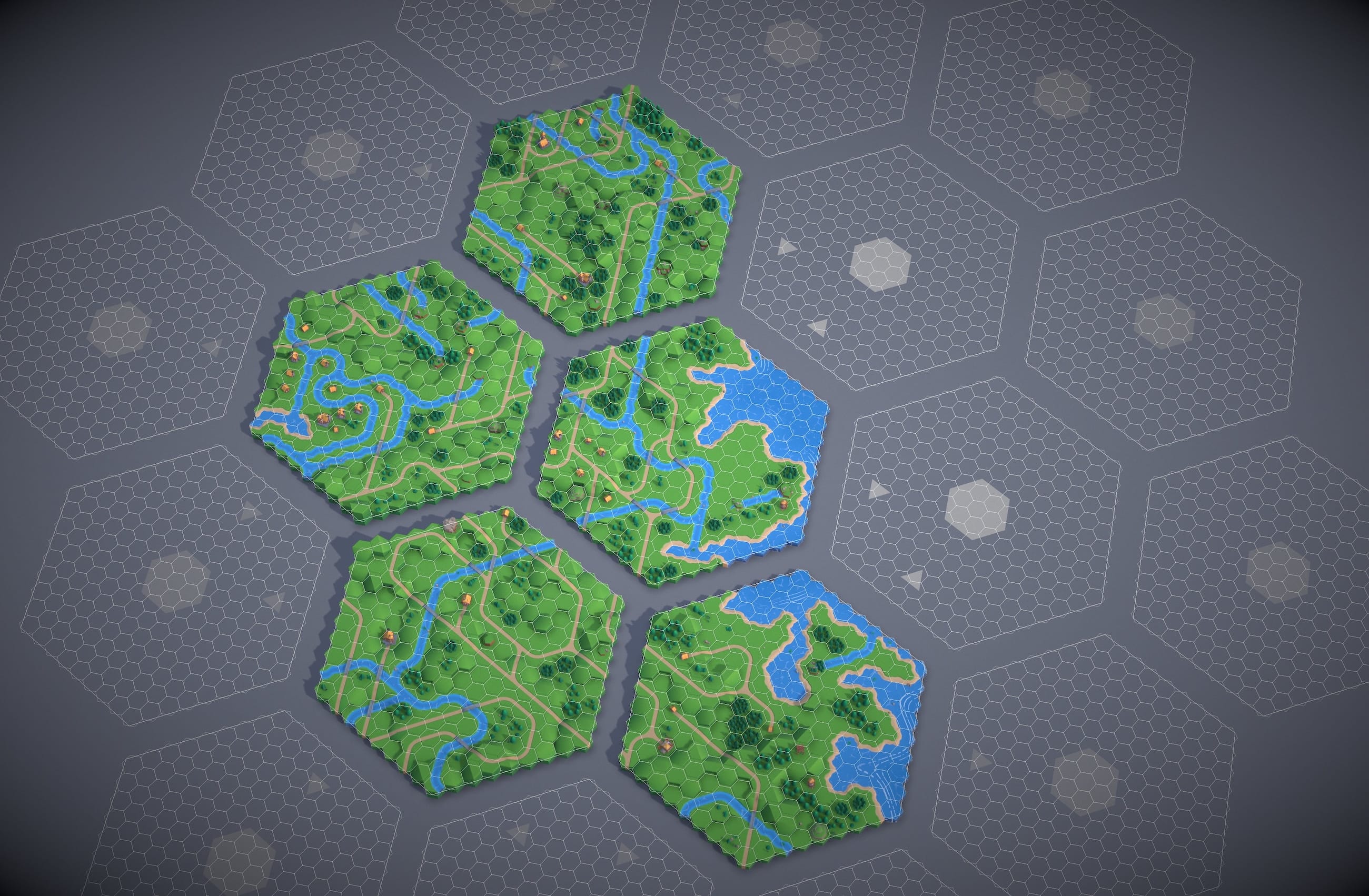 Debug view showing grid boundaries