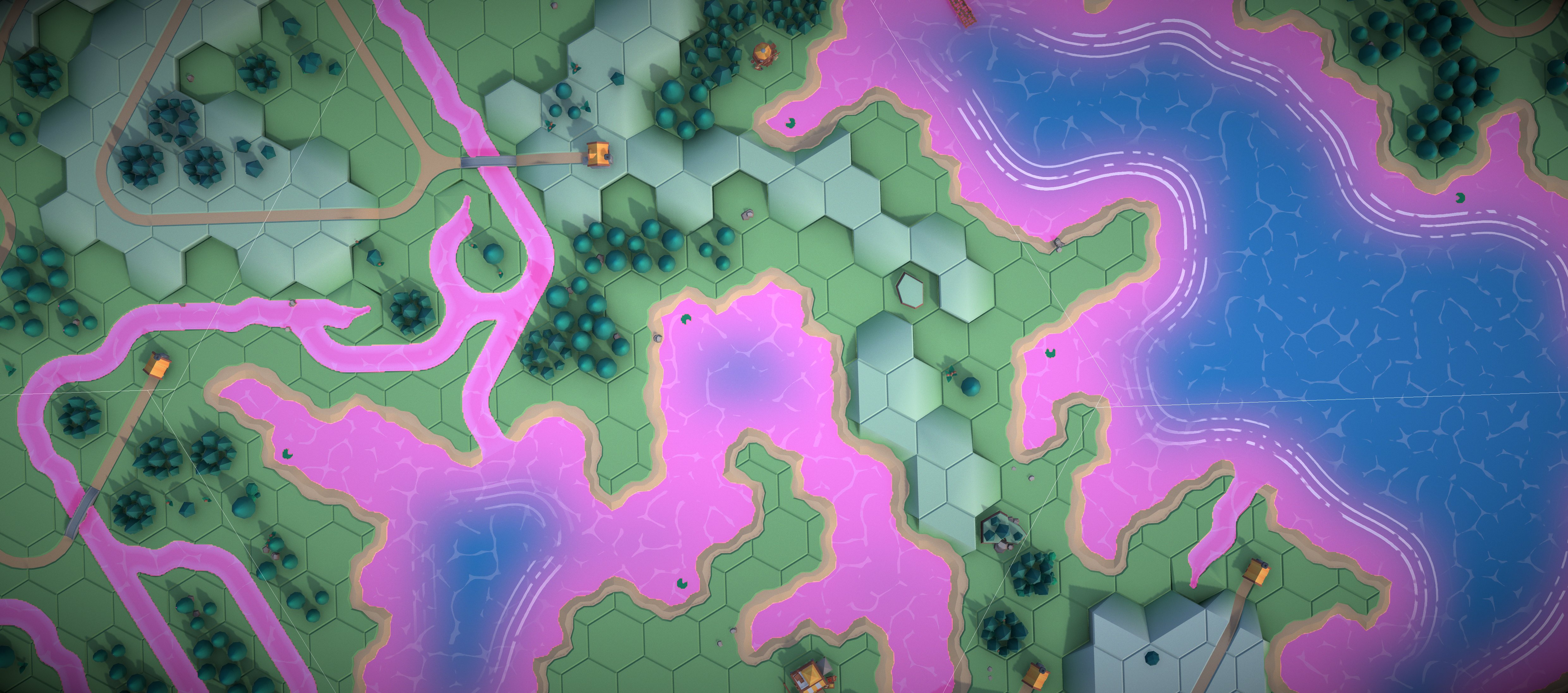 Close-up of ocean debug view